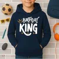 Birthday King Gold Crown Birthday Boy Funny Kids Hoodie thumb 2