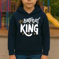 Birthday King Gold Crown Birthday Boy Funny Kids Hoodie thumb 3