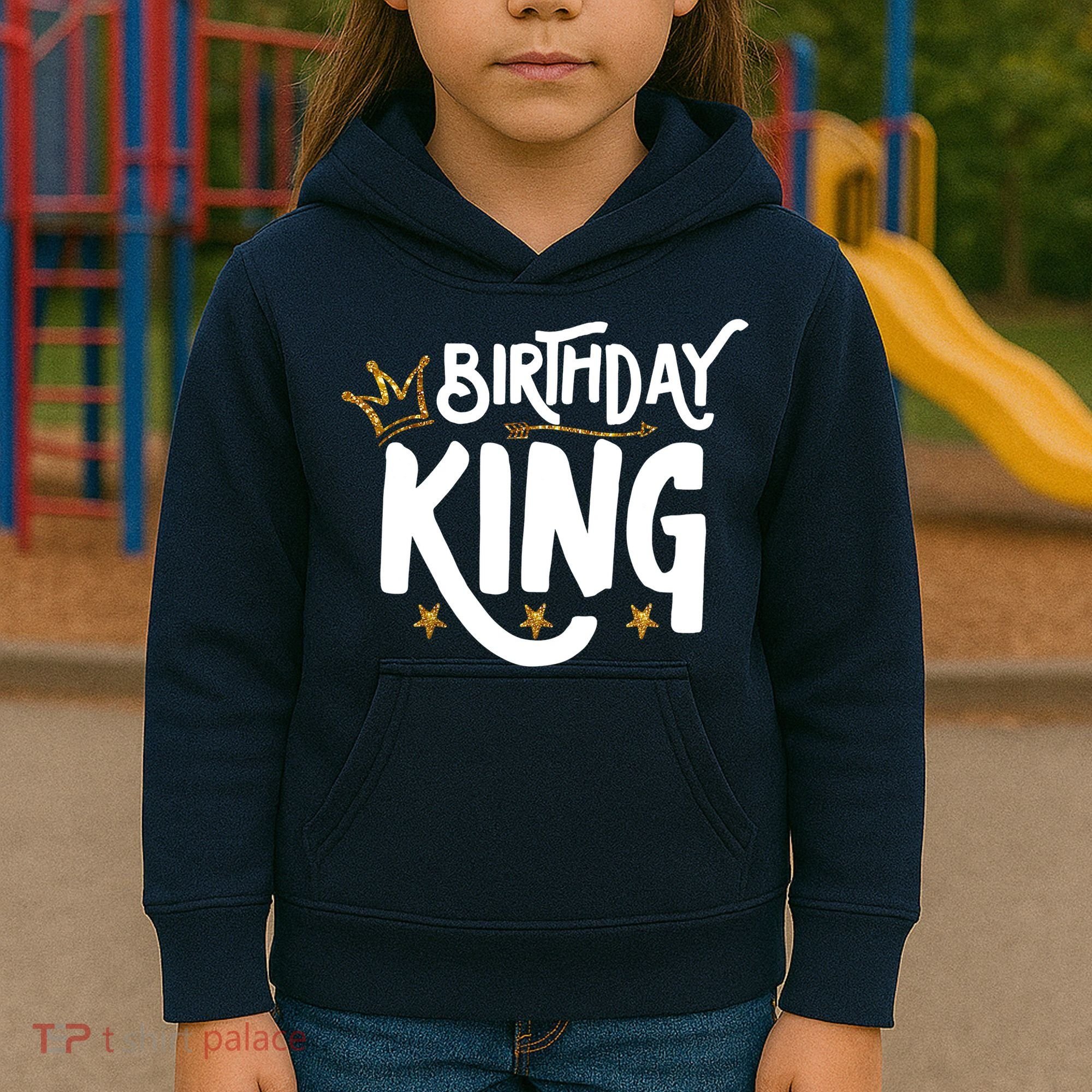 Birthday King Gold Crown Birthday Boy Funny Kids Hoodie