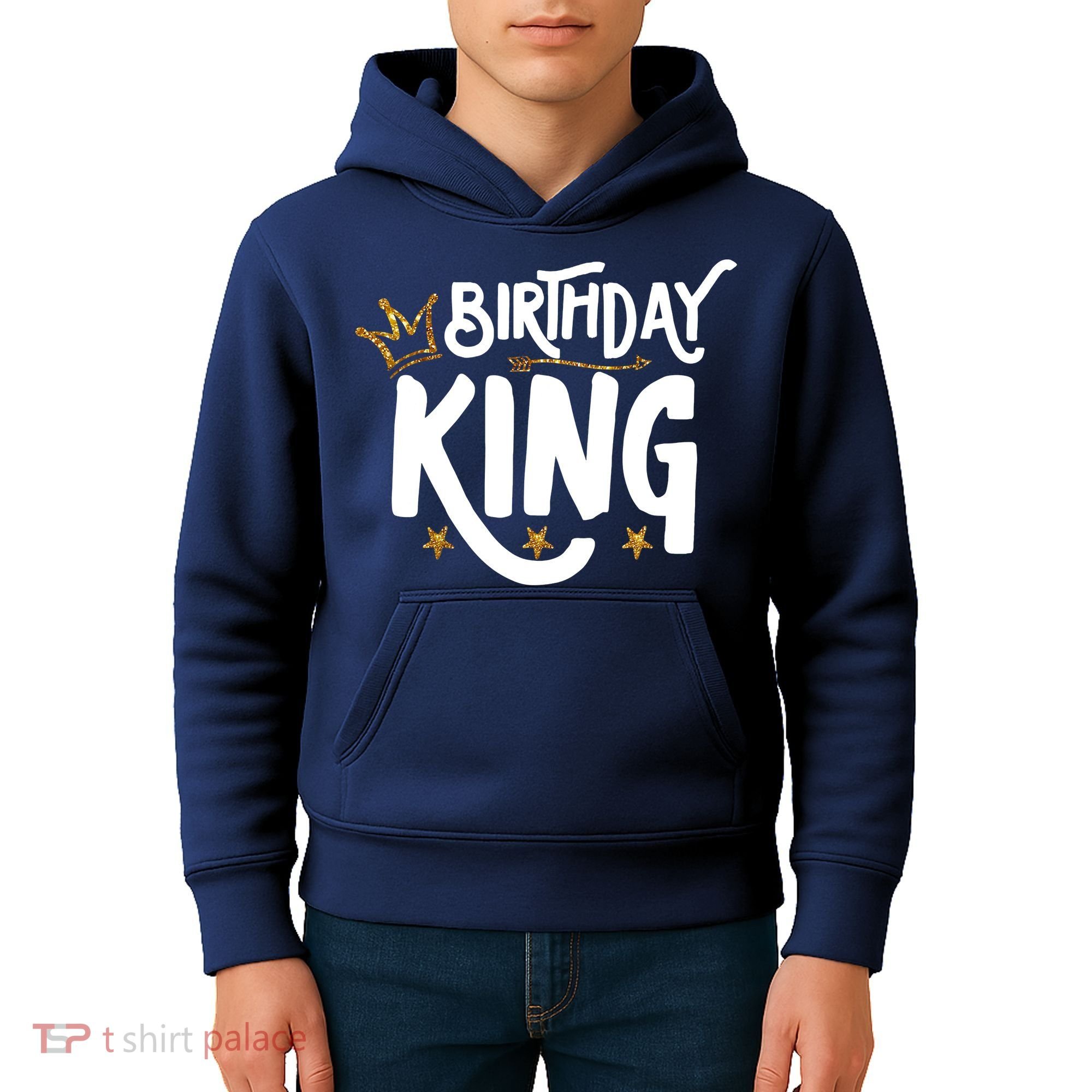 Birthday King Gold Crown Birthday Boy Funny Kids Hoodie