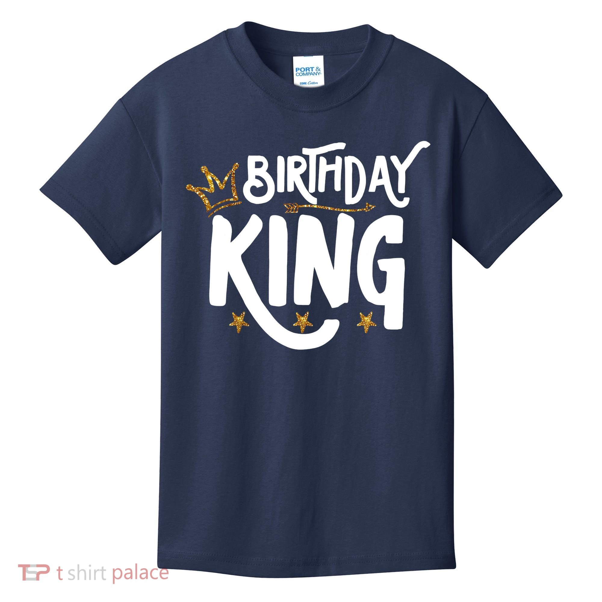 Birthday King Gold Crown Birthday Boy Funny Kids T-Shirt