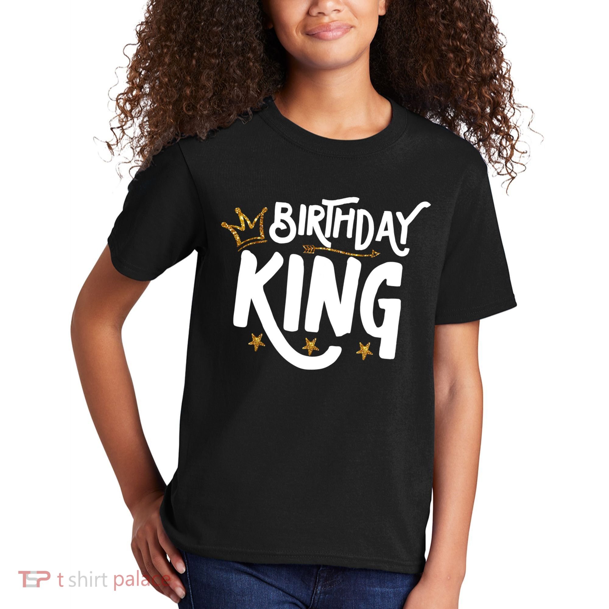 Birthday King Gold Crown Birthday Boy Funny Kids T-Shirt