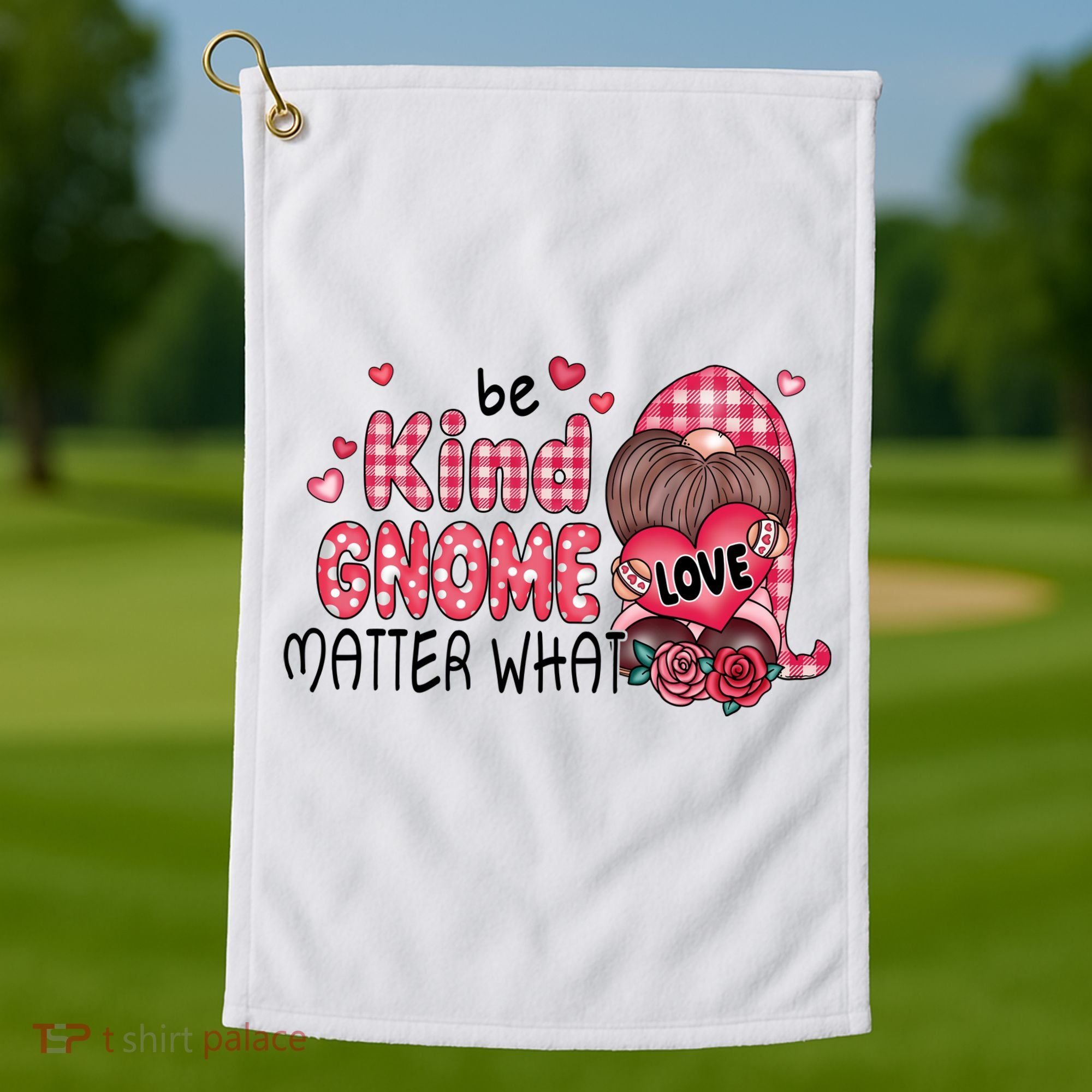 Be Kind Gnome Matter What Valentines Gift For Valentine Day Golf Towel