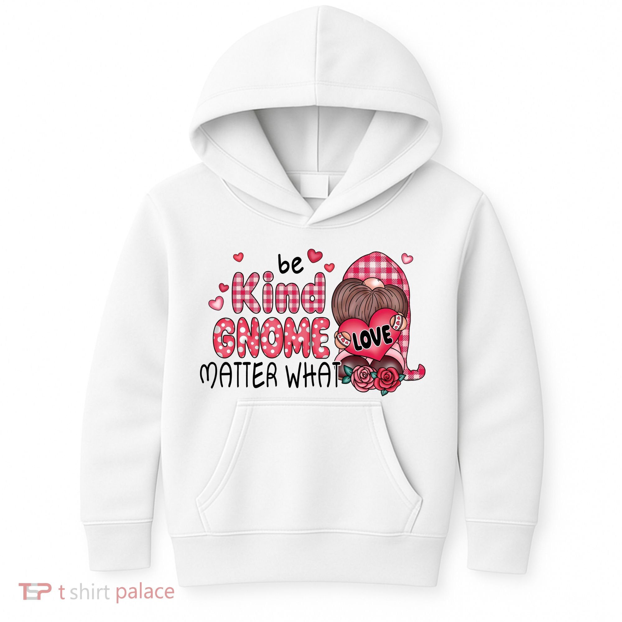 Be Kind Gnome Matter What Valentines Gift For Valentine Day Kids Hoodie