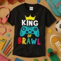 Brawl King Gamer Brawler Brawl Kids T-Shirt thumb 3