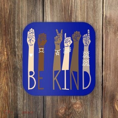 Be Kind Gift Sign Language Hand Talking Funny Teachers Interpreter Asl Gift Coaster