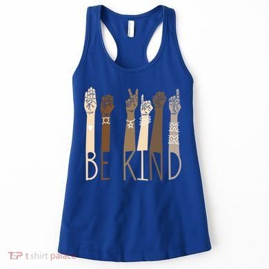 Be Kind Gift Sign Language Hand Talking Funny Teachers Interpreter Asl Gift Women's Tank Top