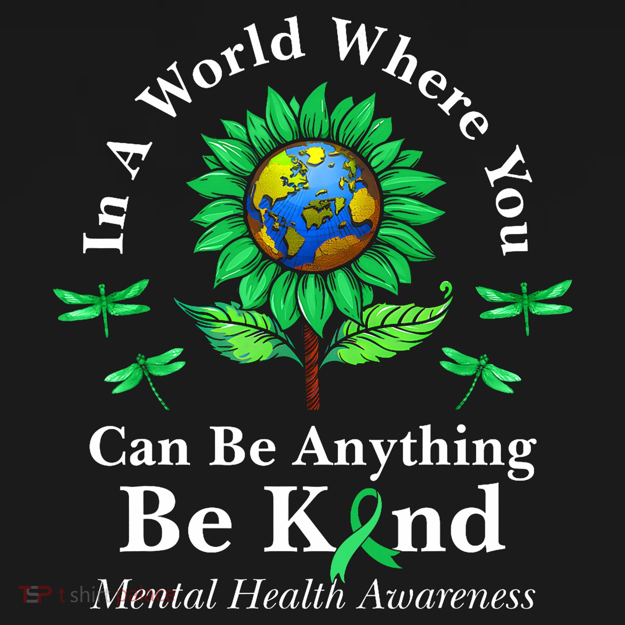 Be Kind Green Ribbon Sunflower Mental Health Awareness  Women's Hoodie