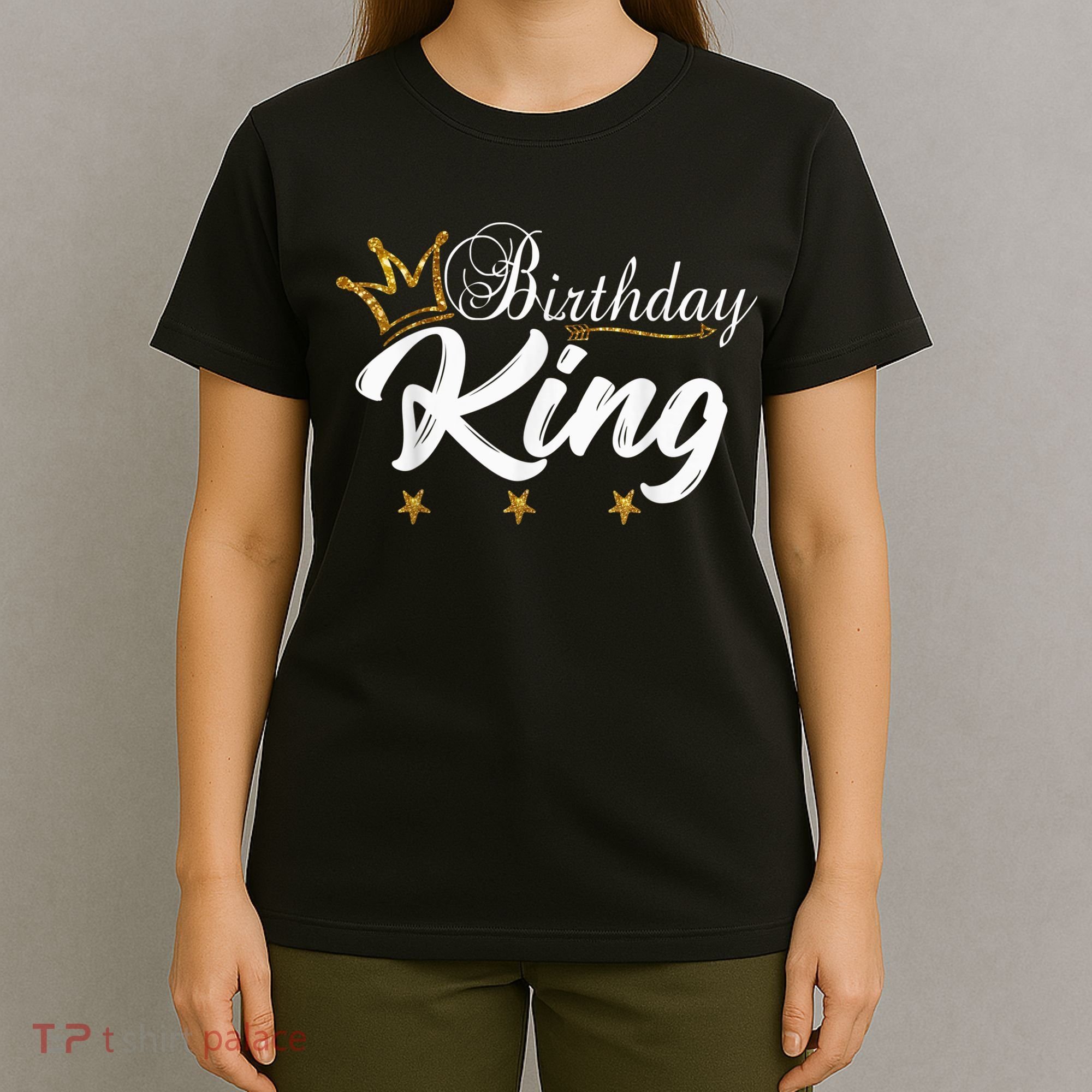 Birthday King Gold Crown Shirt For Boys And Men T-Shirt