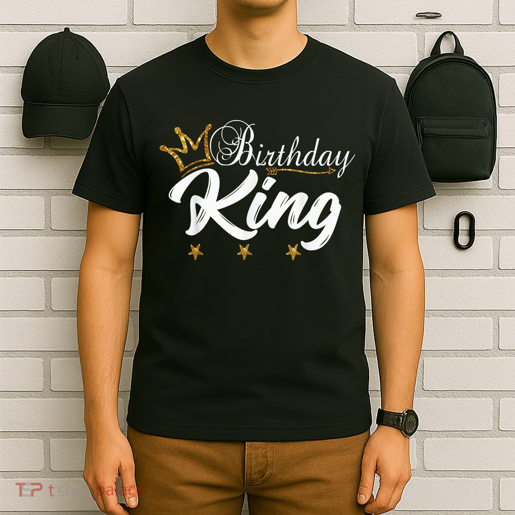 Birthday King Gold Crown Shirt For Boys And Men T-Shirt