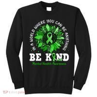 Be Kind Green Ribbon Sunflower Mental Health Awareness  Sweatshirt thumb 0