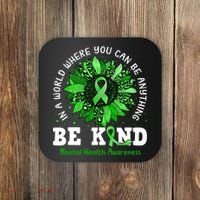 Be Kind Green Ribbon Sunflower Mental Health Awareness  Coaster thumb 0