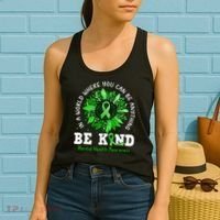 Be Kind Green Ribbon Sunflower Mental Health Awareness  Women's Tank Top thumb 2