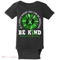 Be Kind Green Ribbon Sunflower Mental Health Awareness  Baby Bodysuit thumb 0