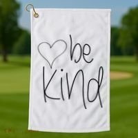 Be Kind Heart Love Blessed Grateful Golf Towel thumb 1