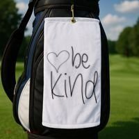 Be Kind Heart Love Blessed Grateful Golf Towel thumb 2