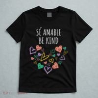 Be Kind In Spanish Se Amable Hearts Women And Girl Inspiring T-Shirt thumb 5