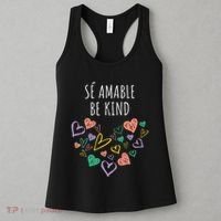 Be Kind In Spanish Se Amable Hearts Women And Girl Inspiring Women's Tank Top thumb 3