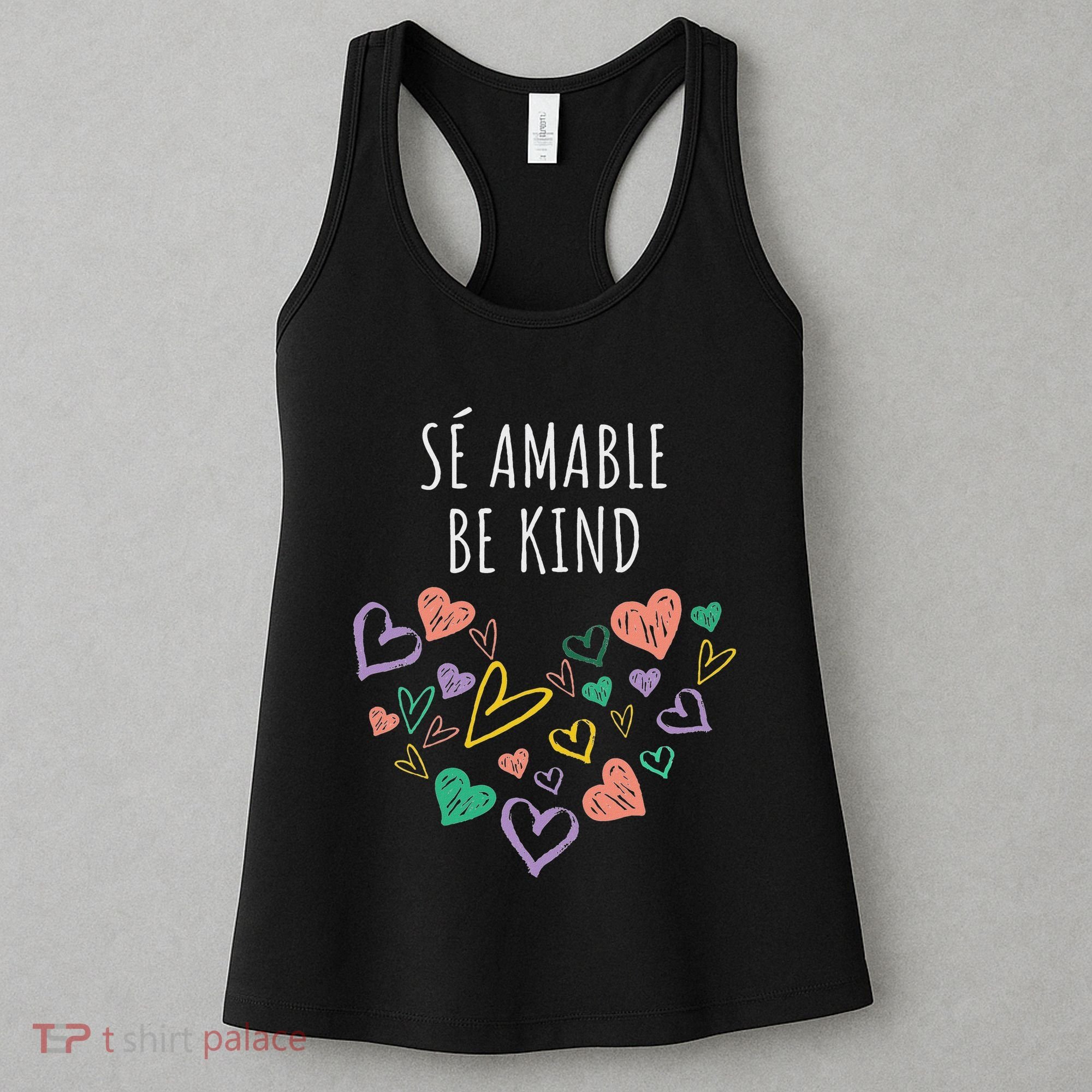 Be Kind In Spanish Se Amable Hearts Women And Girl Inspiring Women's Tank Top