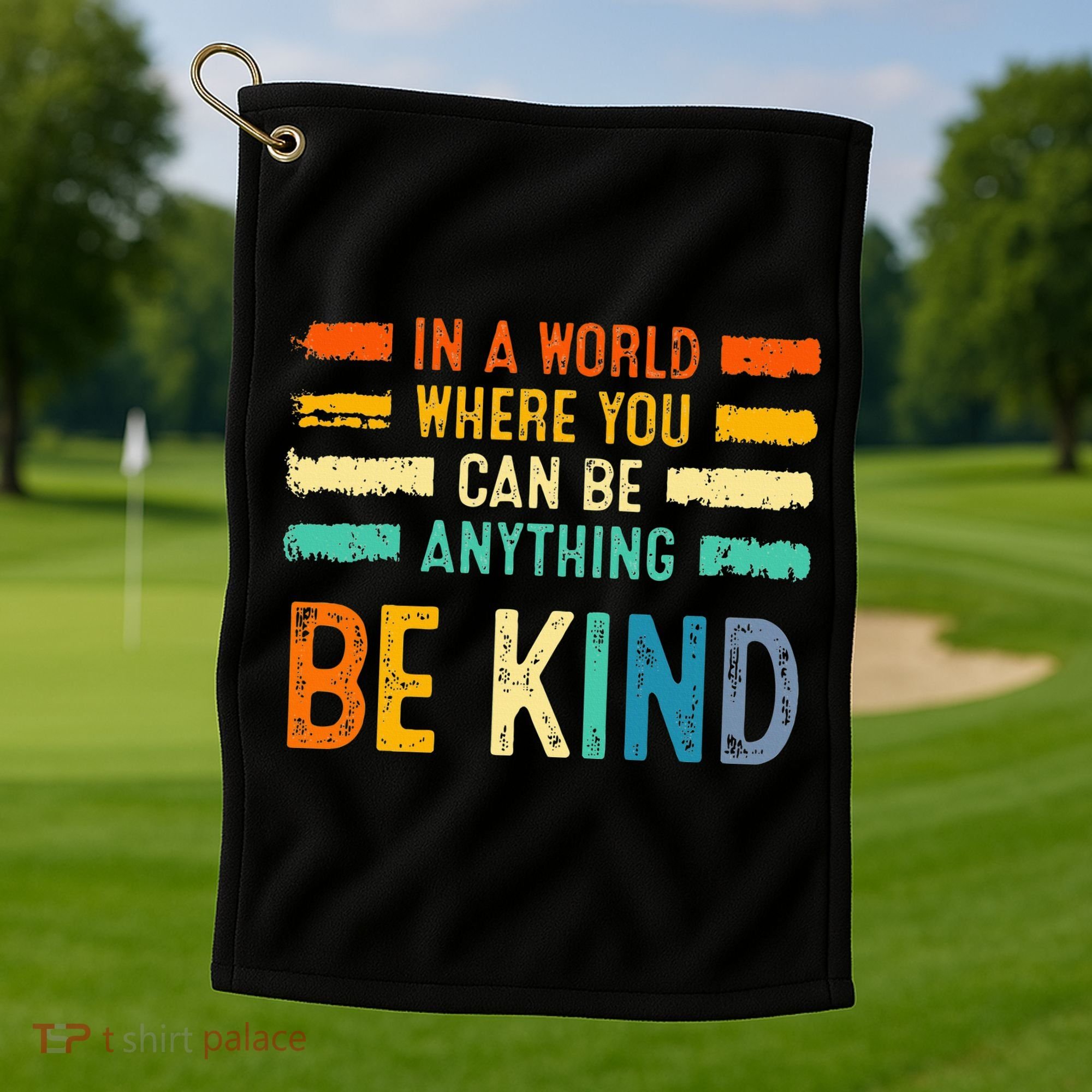 Be Kind Inspirational Vibes Kindness Positive Golf Towel