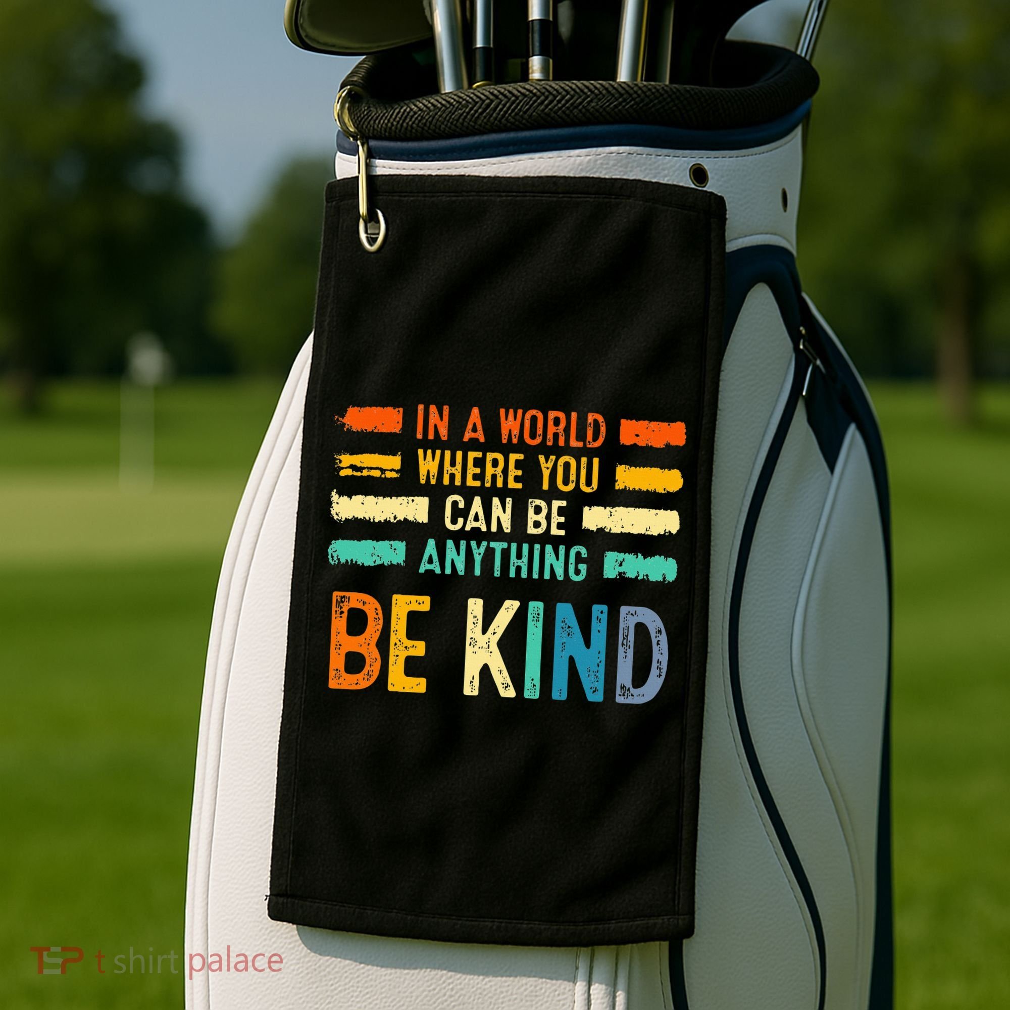 Be Kind Inspirational Vibes Kindness Positive Golf Towel