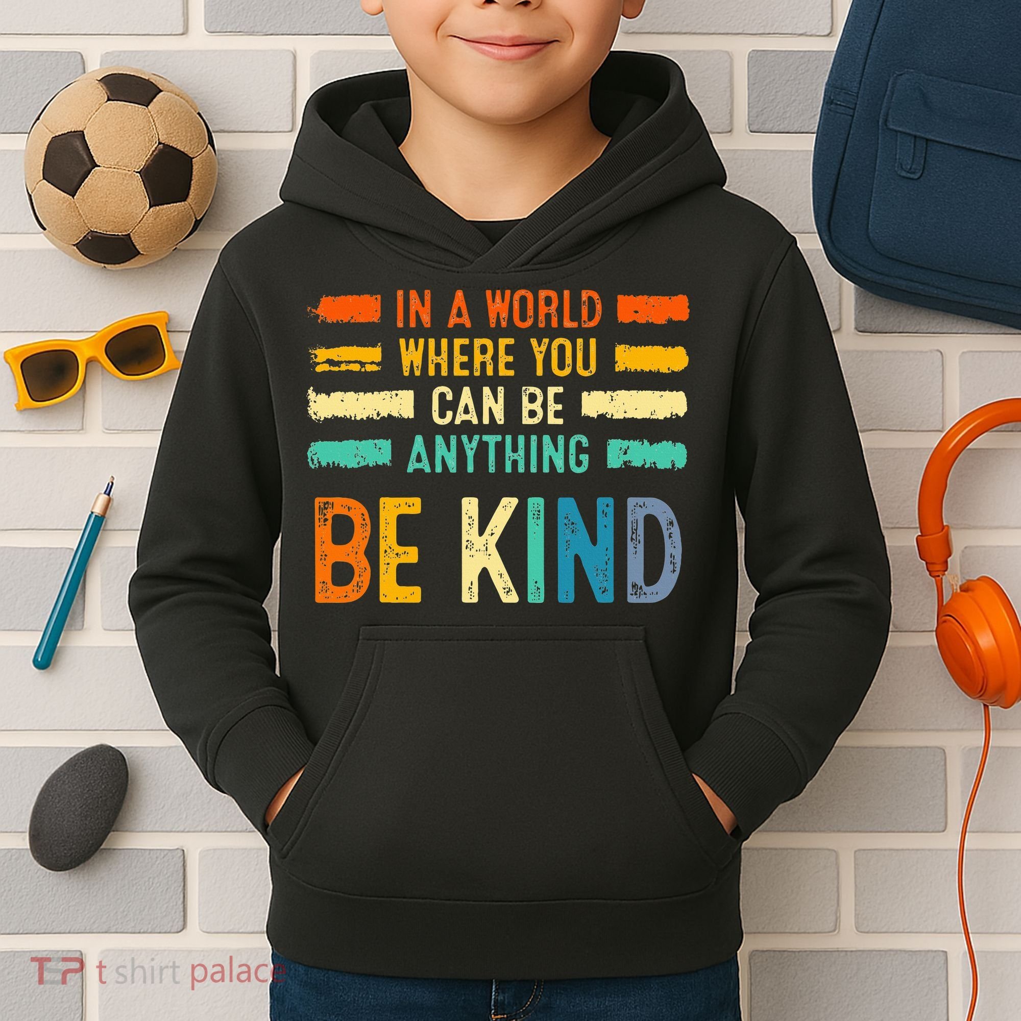 Be Kind Inspirational Vibes Kindness Positive Kids Hoodie