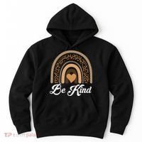 Be Kind, Kindness Matters Leopard Rainbow Cute Fall Autumn Hoodie thumb 0