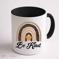 Be Kind, Kindness Matters Leopard Rainbow Cute Fall Autumn Coffee Mug thumb 1