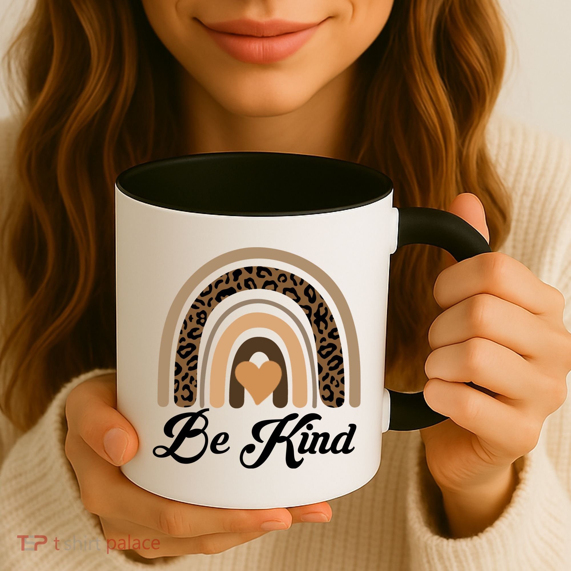 Be Kind, Kindness Matters Leopard Rainbow Cute Fall Autumn Coffee Mug
