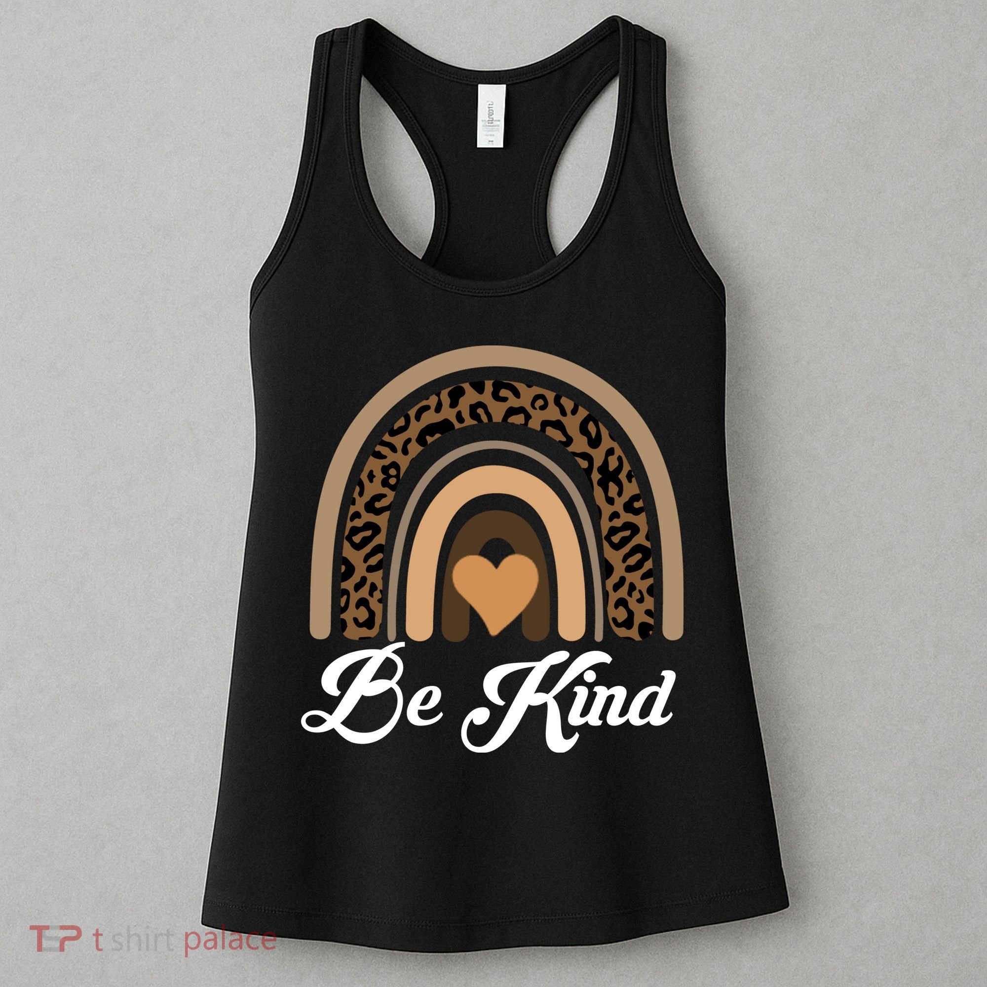 Be Kind, Kindness Matters Leopard Rainbow Cute Fall Autumn Women's Tank Top