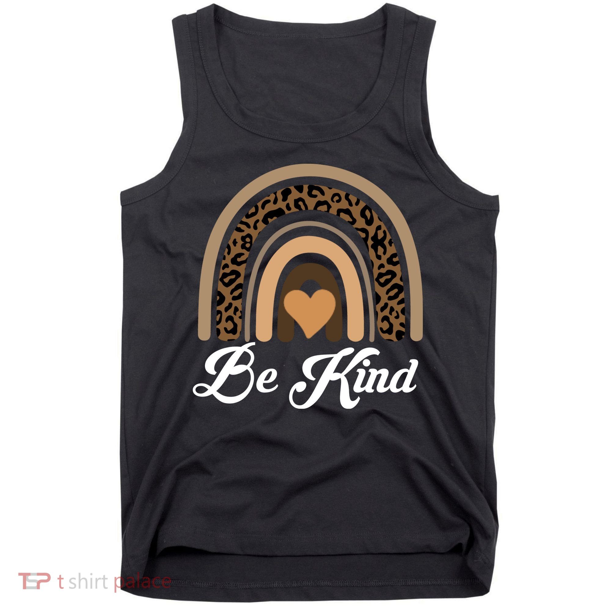 Be Kind, Kindness Matters Leopard Rainbow Cute Fall Autumn Tank Top
