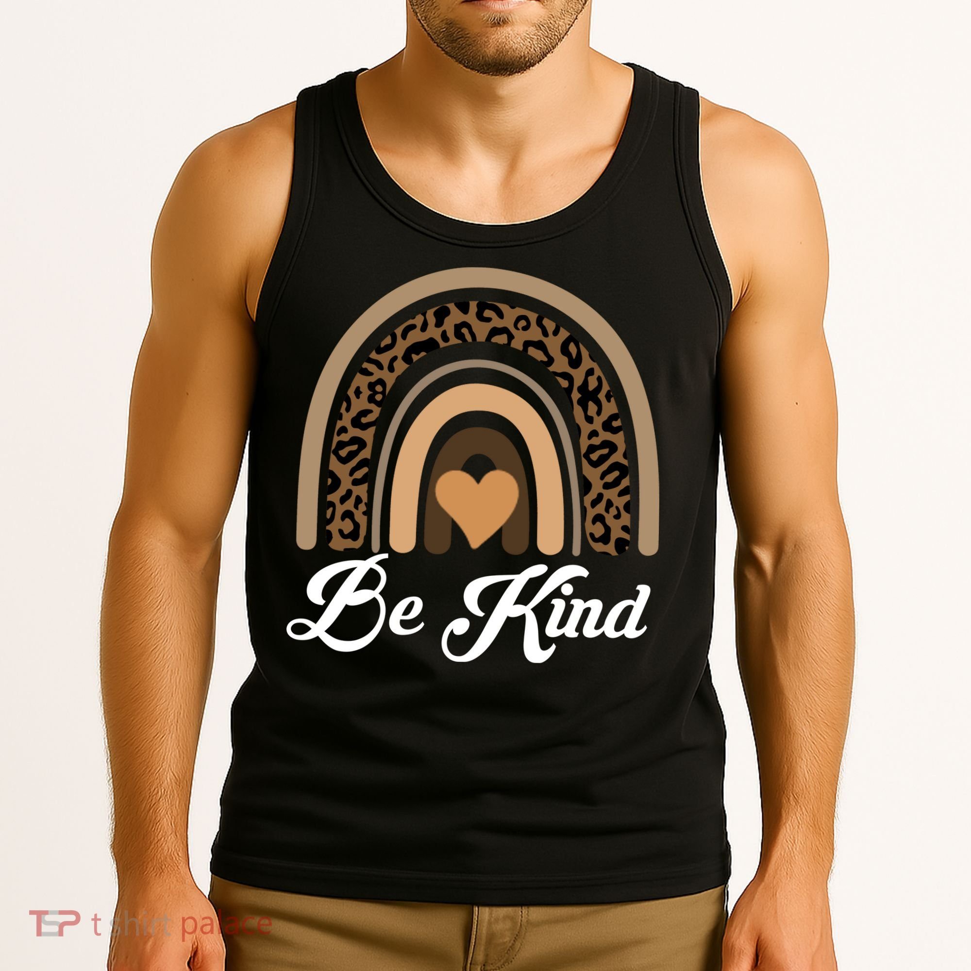 Be Kind, Kindness Matters Leopard Rainbow Cute Fall Autumn Tank Top