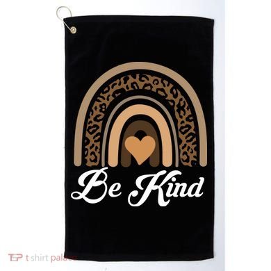 Be Kind, Kindness Matters Leopard Rainbow Cute Fall Autumn Golf Towel