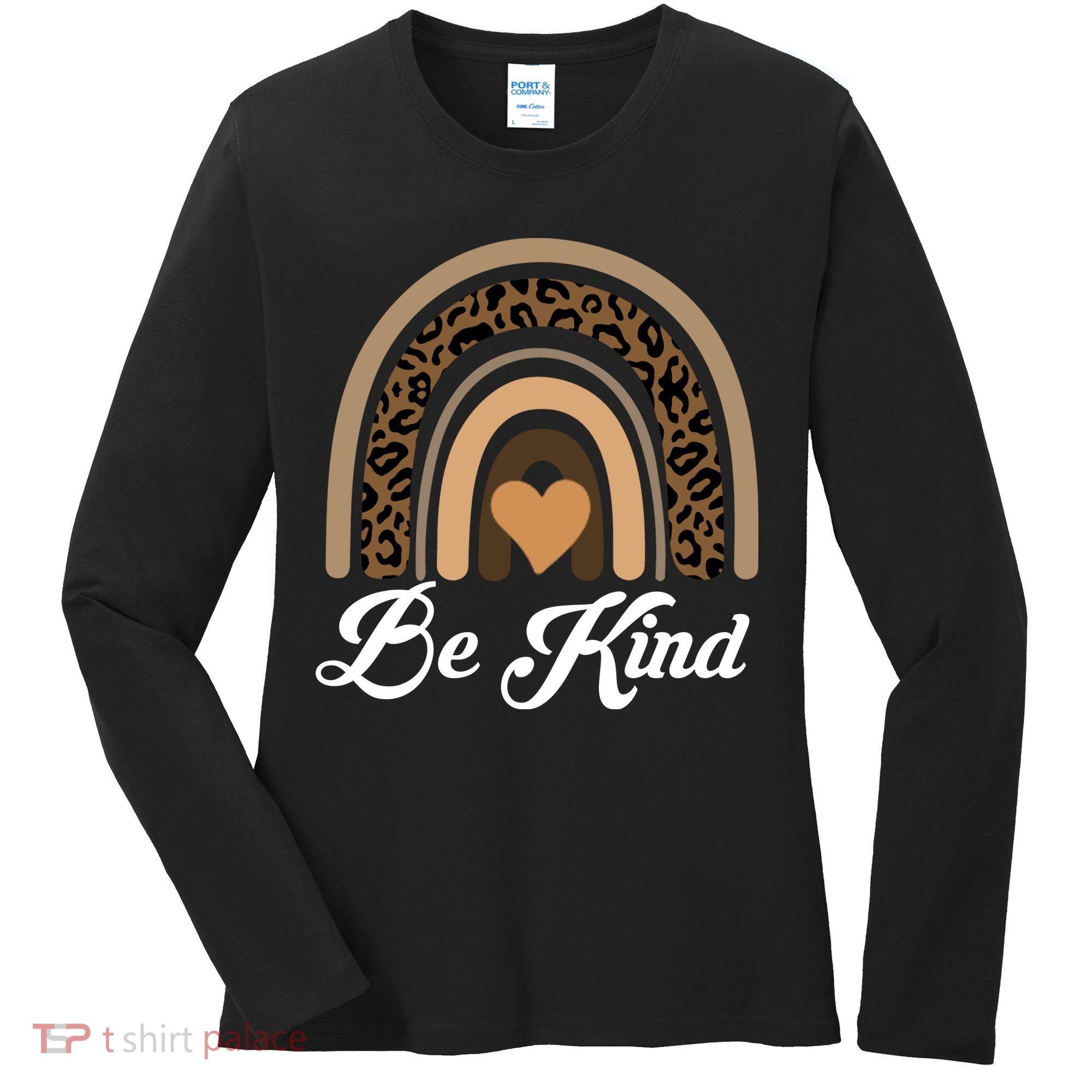 Be Kind, Kindness Matters Leopard Rainbow Cute Fall Autumn Women's Long Sleeve Shirt