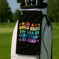 Be Kind Love Kindness Autism Mental Health Awareness Golf Towel thumb 2