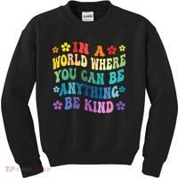 Be Kind Love Kindness Autism Mental Health Awareness Kids Sweatshirt thumb 0