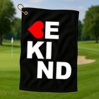 Be Kind Love Heart, Kindness Matters Golf Towel thumb 1