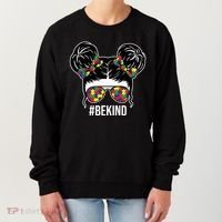 Be Kind Messy Bun Autism Awareness Women's Sweatshirt thumb 0