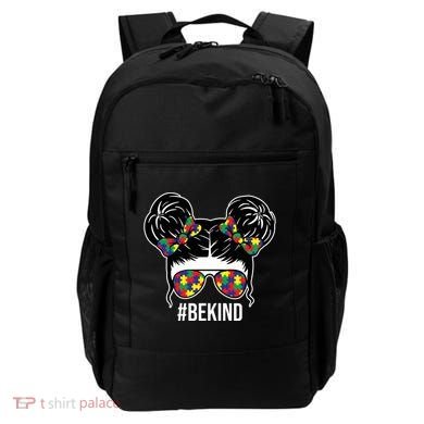 Be Kind Messy Bun Autism Awareness Backpack