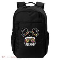 Be Kind Messy Bun Autism Awareness Backpack thumb 0
