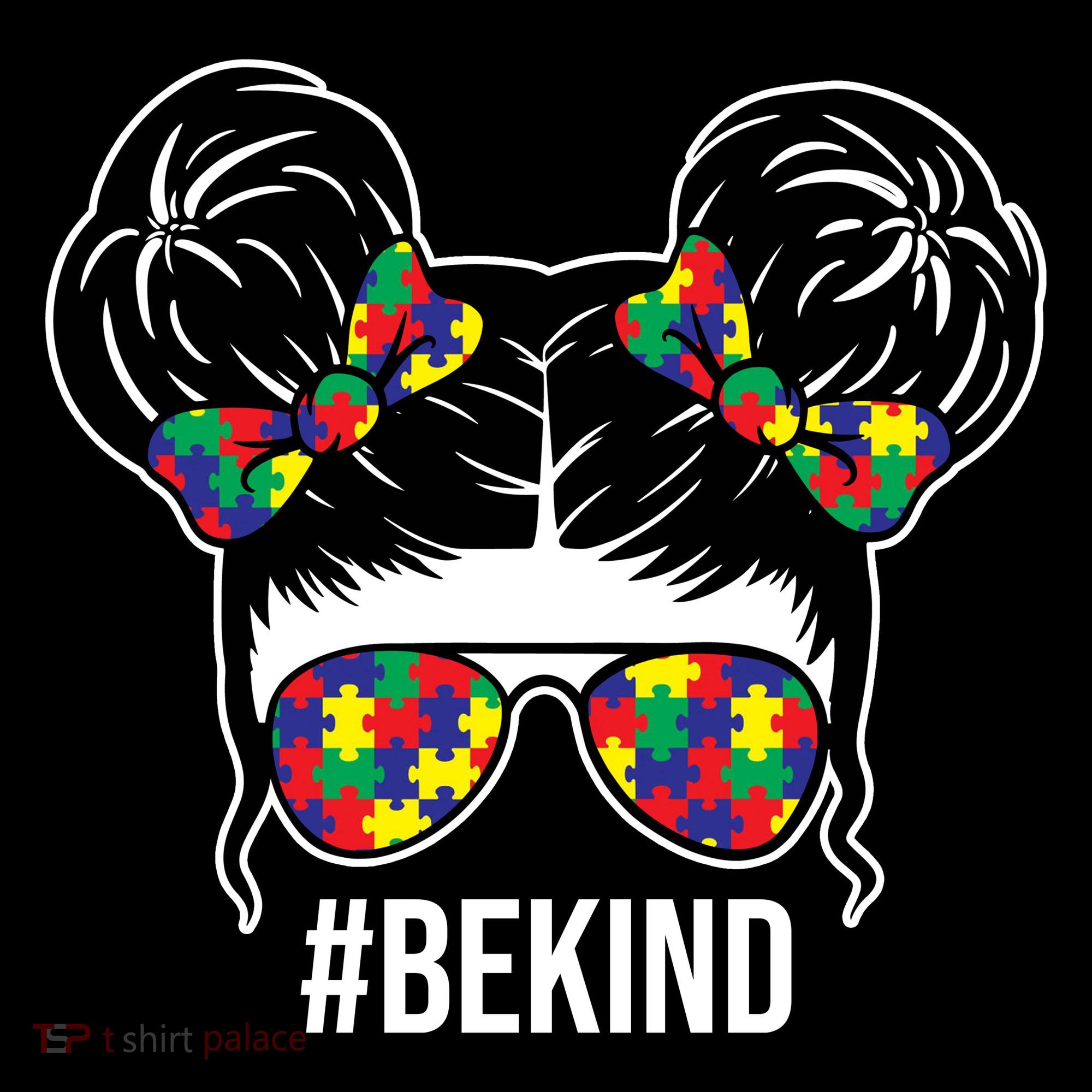 Be Kind Messy Bun Autism Awareness Backpack