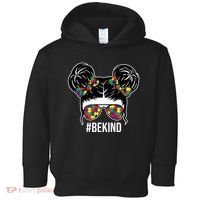 Be Kind Messy Bun Autism Awareness Toddler Hoodie thumb 0