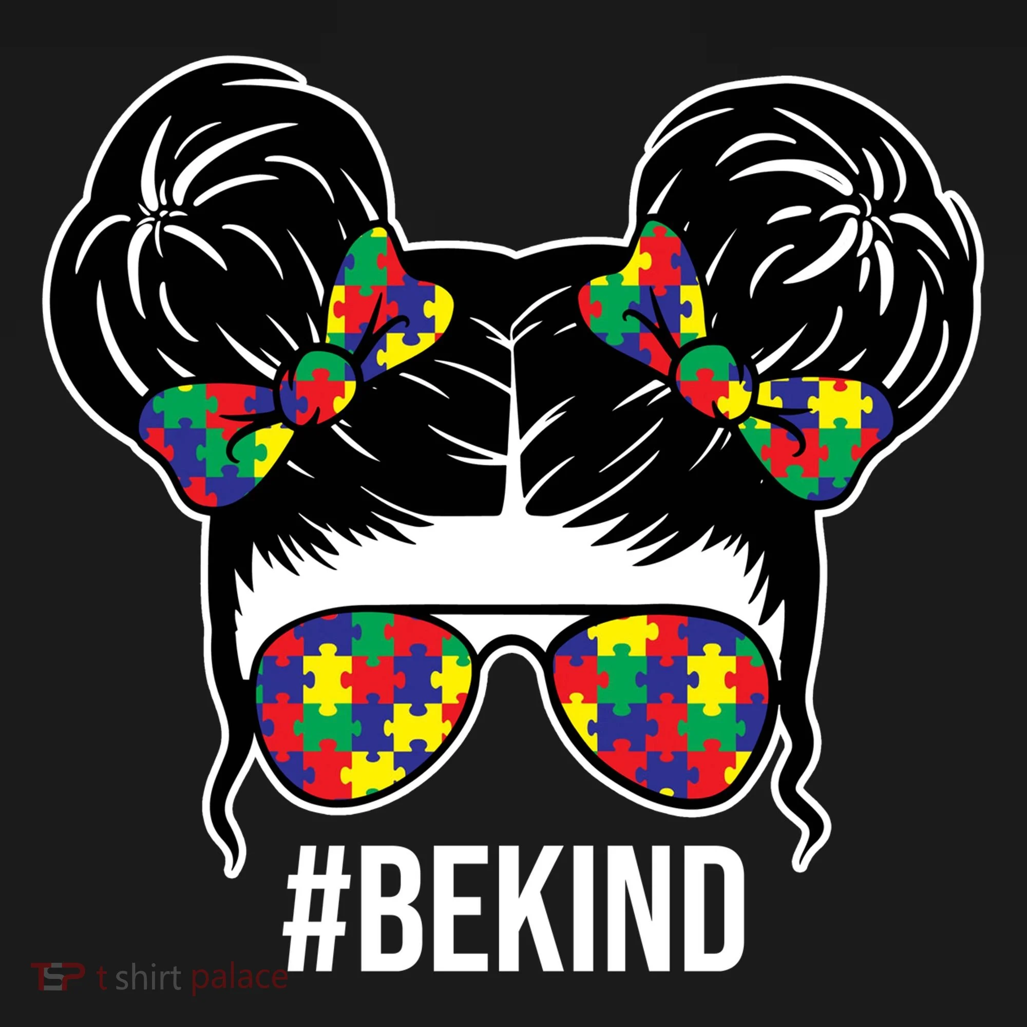 Be Kind Messy Bun Autism Awareness Toddler Hoodie
