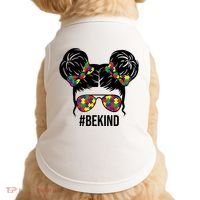 Be Kind Messy Bun Autism Awareness Doggie Tank thumb 0