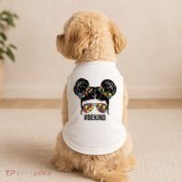 Be Kind Messy Bun Autism Awareness Doggie Tank thumb 2