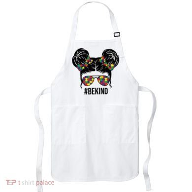 Be Kind Messy Bun Autism Awareness Apron