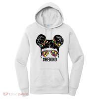 Be Kind Messy Bun Autism Awareness Women's Hoodie thumb 0
