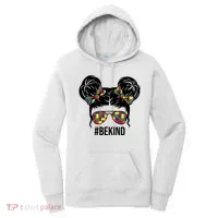 Be Kind Messy Bun Autism Awareness Women's Hoodie thumb 0