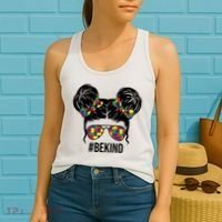 Be Kind Messy Bun Autism Awareness Women's Tank Top thumb 2