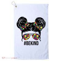 Be Kind Messy Bun Autism Awareness Golf Towel thumb 0